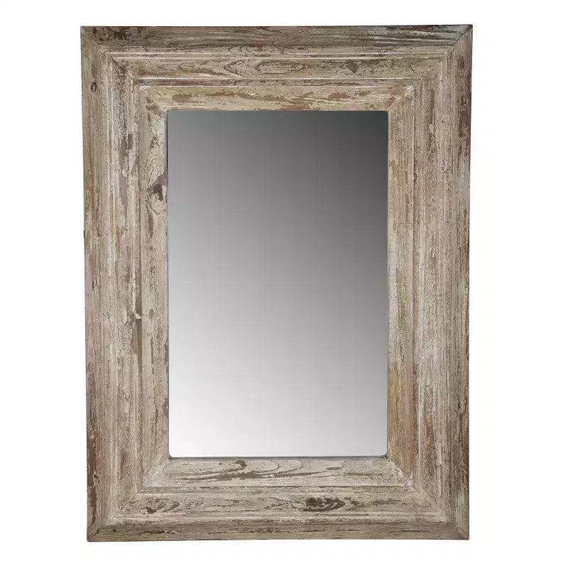 Specchio da Parete Rettangolare 30 x 39 Pollici con Cornice in Legno Effetto Invecchiato