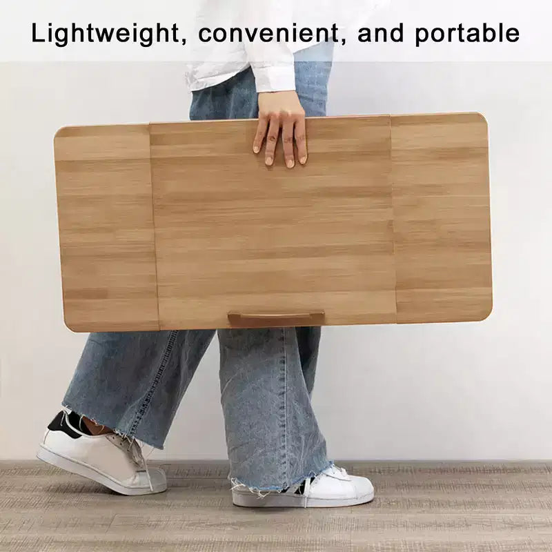 Tavolino Ottagonale in Legno – 61 cm A x 41 cm L x 37 cm P, Finitura Naturale