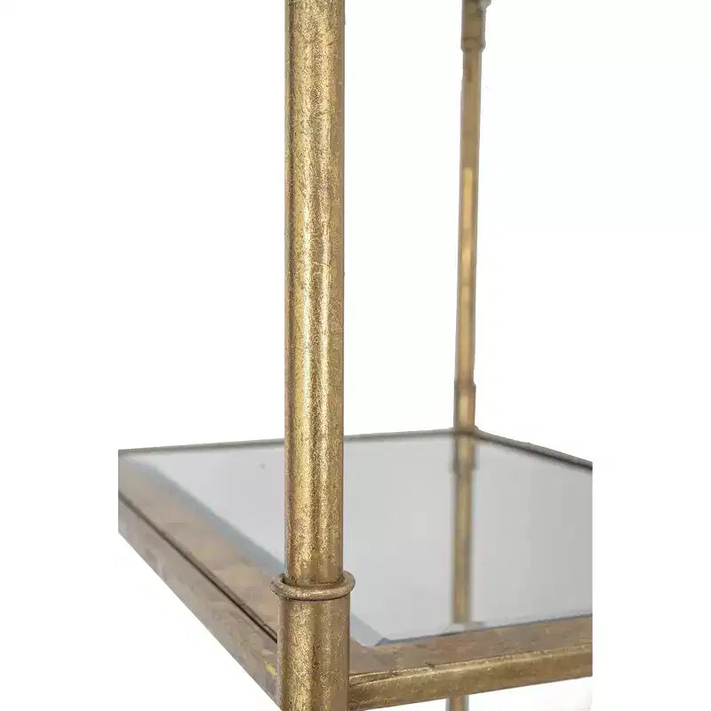 Scaffalatura a specchio a sei livelli, colore oro antico, 50,8x35,5x179 cm