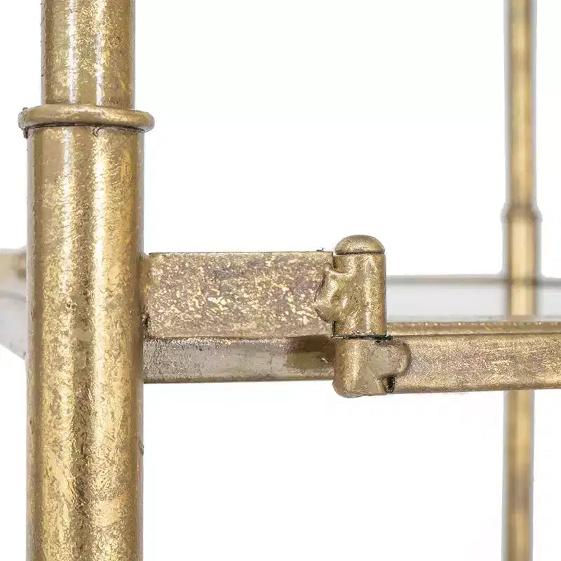 Scaffalatura a specchio a sei livelli, colore oro antico, 50,8x35,5x179 cm