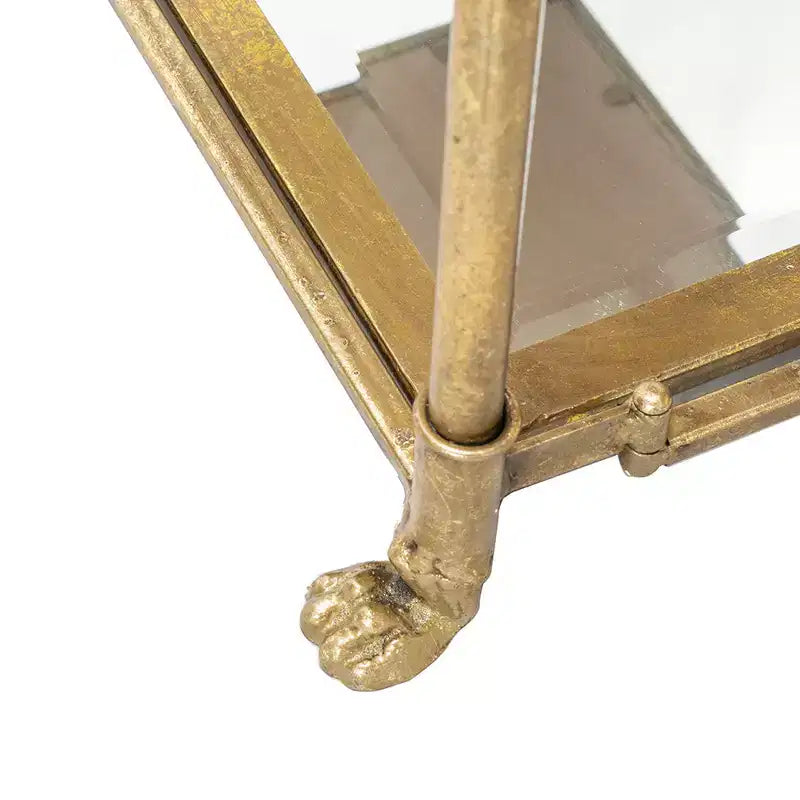 Scaffalatura a specchio a sei livelli, colore oro antico, 50,8x35,5x179 cm
