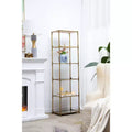 Scaffalatura a specchio a sei livelli, colore oro antico, 50,8x35,5x179 cm
