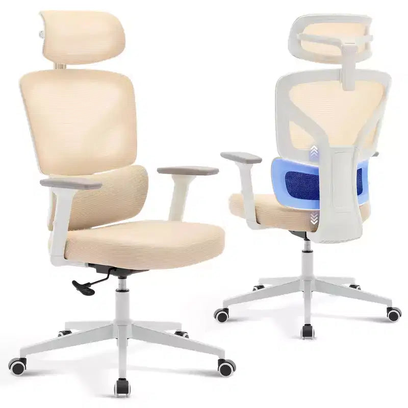 Sedia da ufficio ergonomica con schienale alto, rete traspirante, supporto lombare regolabile e braccioli 3D