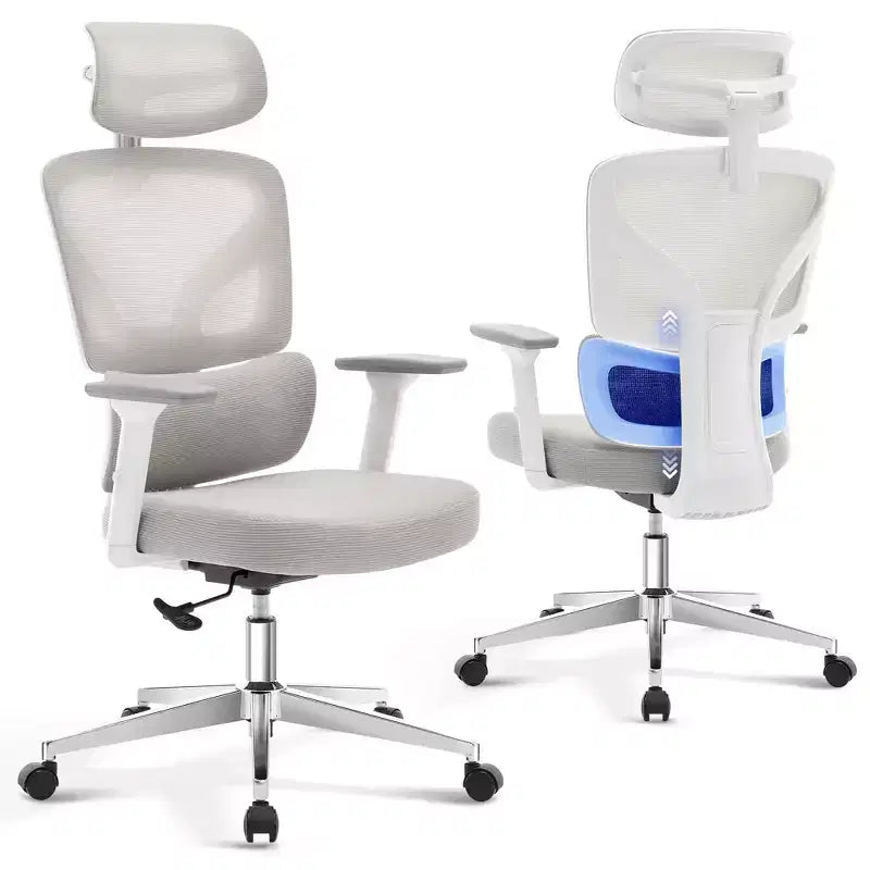 Sedia da ufficio ergonomica con schienale alto, rete traspirante, supporto lombare regolabile e braccioli 3D
