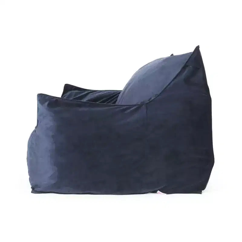 Divano Pouf Grande in Velluto a 2 Posti con Braccioli e Rivestimento Removibile
