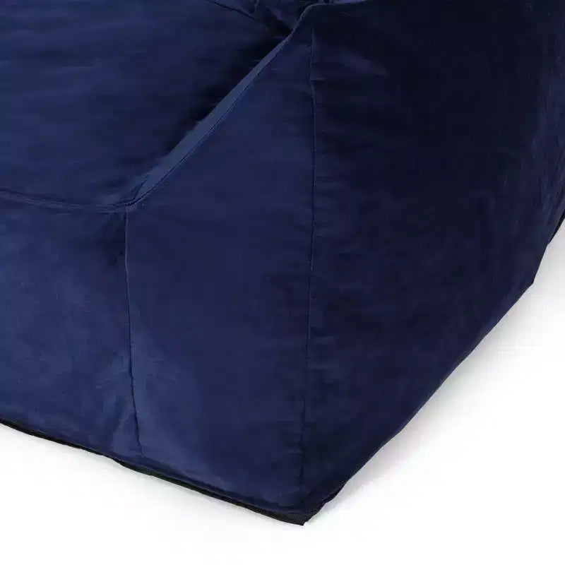 Divano Pouf Grande in Velluto a 2 Posti con Braccioli e Rivestimento Removibile