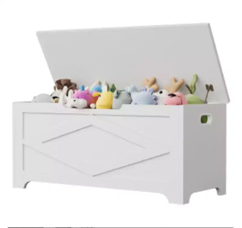Pouf contenitore con motivo a rombi e gambe angolate