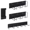 Cup Holder, Magnetic Organizer  Refrigerator Water Bottle Organizer with Lid Hooks Straw Holder Black Steel for 40 Oz Cup Kitchen Pantry