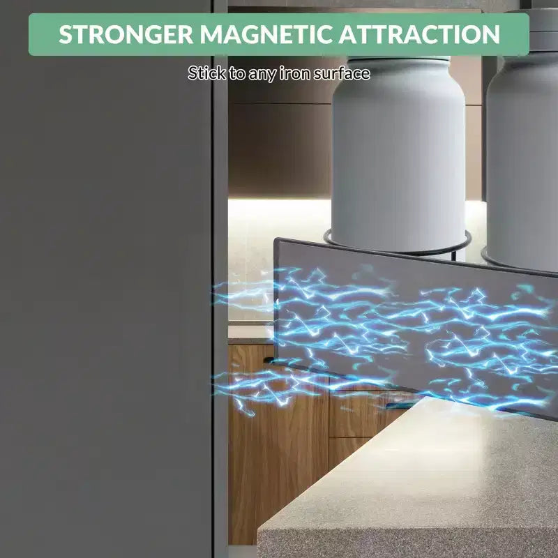 Organizzatore magnetico per tazze con ganci e porta cannucce