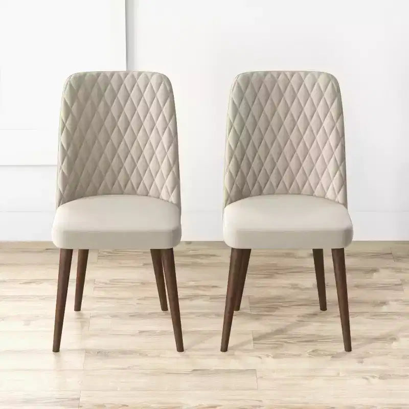 Sedie da pranzo set da 2, schienale alto in stile moderno di metà secolo con rivestimento in ecopelle, capacità 136 kg