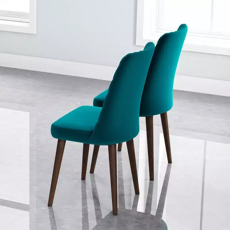 Sedie da pranzo set da 2, schienale alto in stile moderno di metà secolo con rivestimento in ecopelle, capacità 136 kg