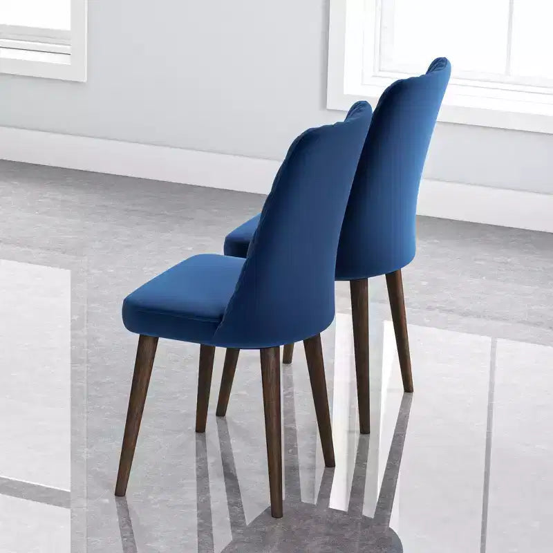 Sedie da pranzo set da 2, schienale alto in stile moderno di metà secolo con rivestimento in ecopelle, capacità 136 kg