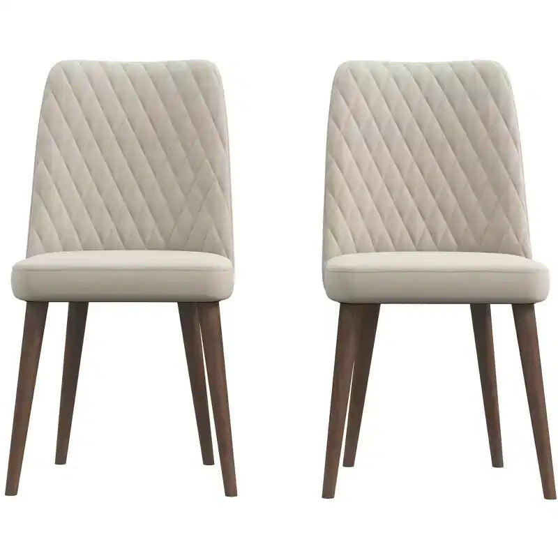 Sedie da pranzo set da 2, schienale alto in stile moderno di metà secolo con rivestimento in ecopelle, capacità 136 kg