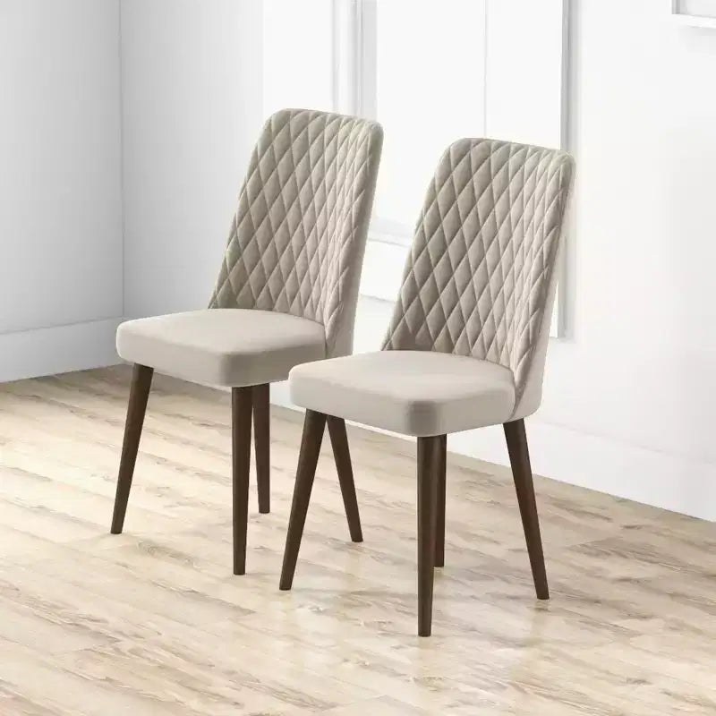 Sedie da pranzo set da 2, schienale alto in stile moderno di metà secolo con rivestimento in ecopelle, capacità 136 kg