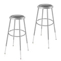 Hampden Furnishings 2pk 32"-39" Otto Collection Height Adjustment Stool Gray: Vinyl Upholstery, Steel Frame, Armless Design