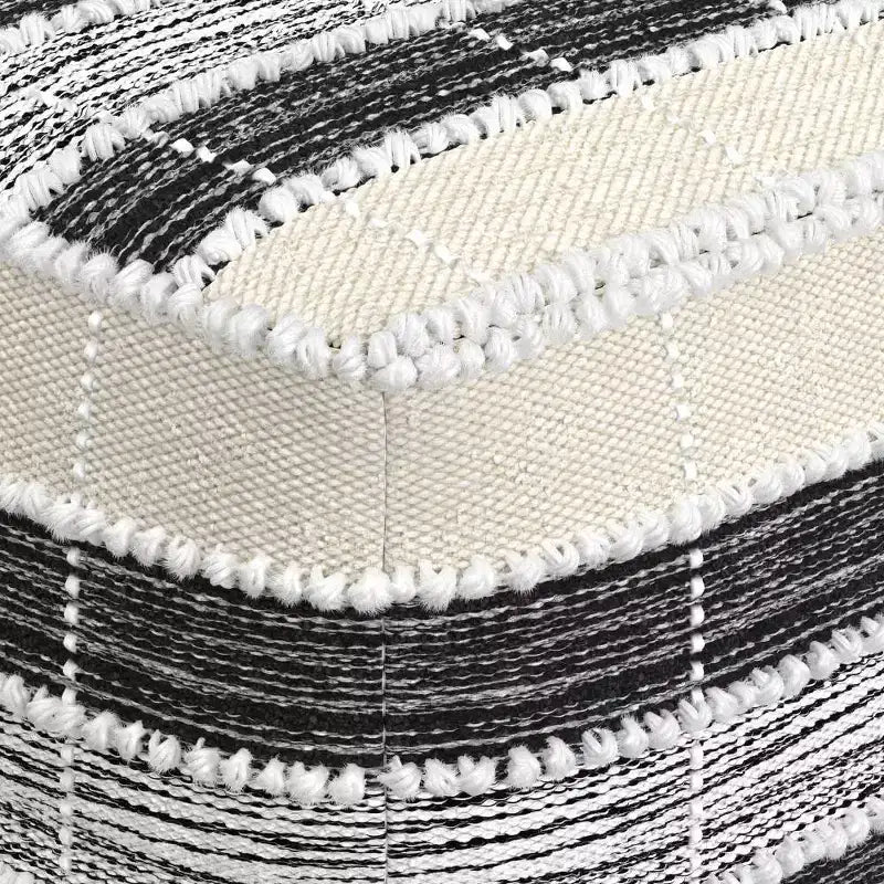 Pouf quadrato intrecciato, per interni ed esterni, resistente ai raggi UV e all'acqua, capacità 113 kg