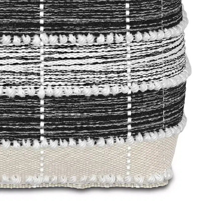 Pouf quadrato intrecciato, per interni ed esterni, resistente ai raggi UV e all'acqua, capacità 113 kg