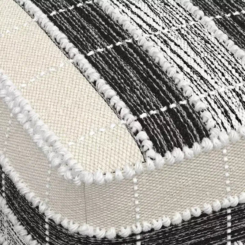 Pouf quadrato intrecciato, per interni ed esterni, resistente ai raggi UV e all'acqua, capacità 113 kg