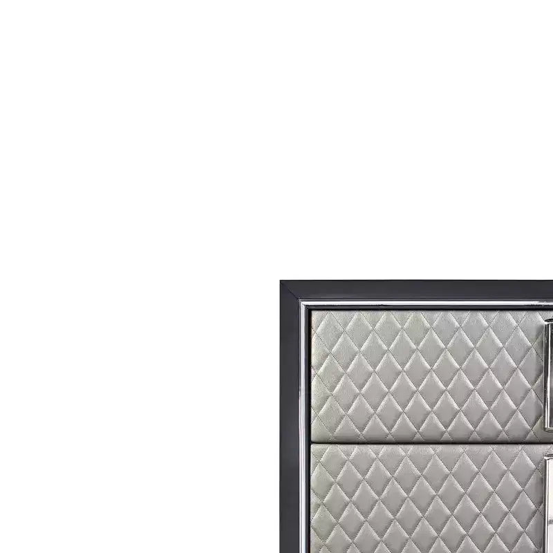 Cassettiera decorativa a 5 cassetti – 96,5 cm L x 137 cm A x 45,7 cm P, Finitura argento e nera