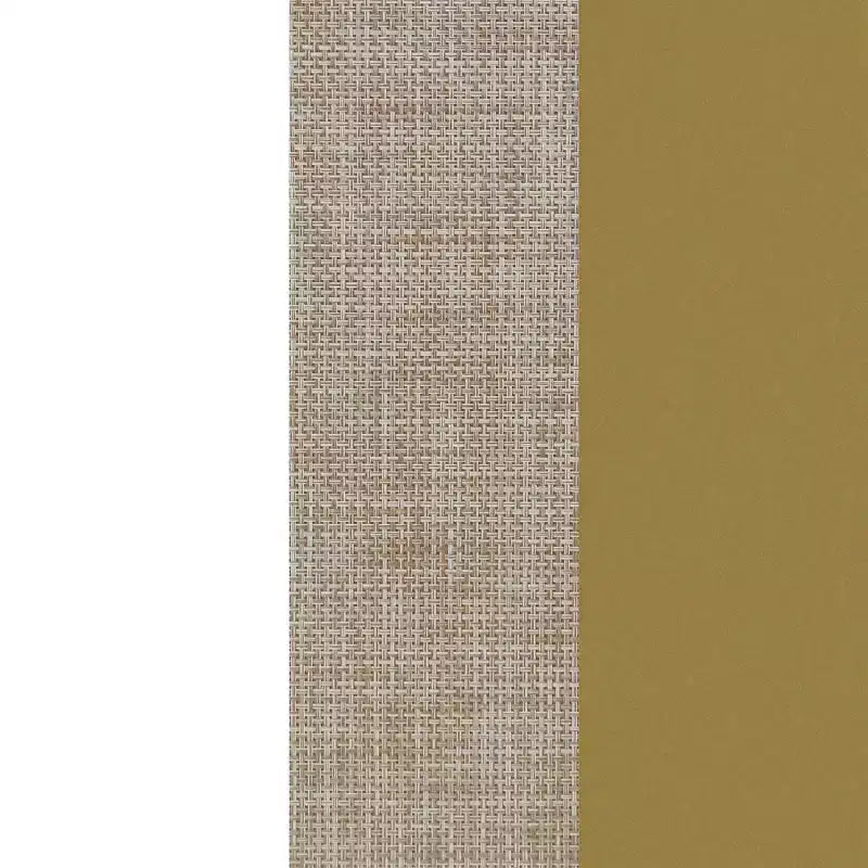 Mobiletto contenitore in rattan con finitura in rovere bianco, gambe in metallo ottonato e ripiano regolabile, altezza 81 cm