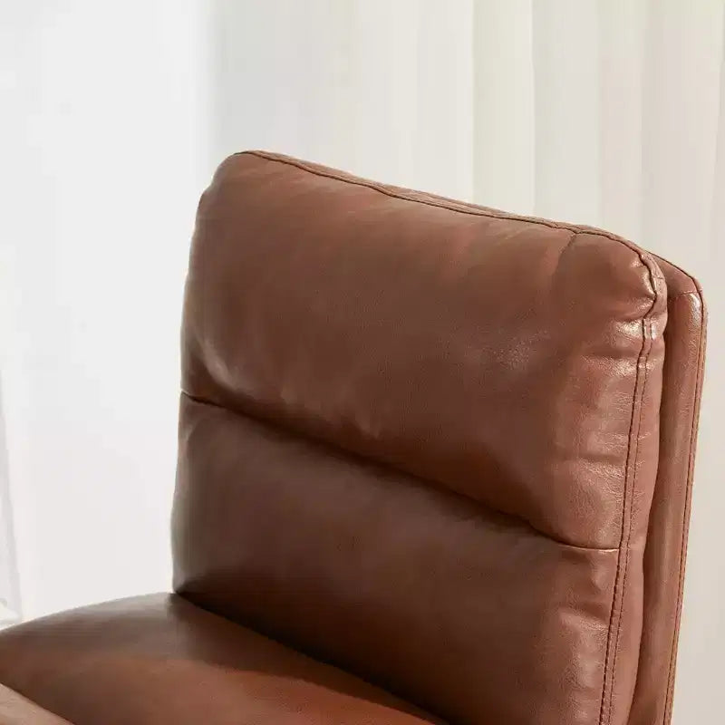 Set di 2 moderni sgabelli da bar in similpelle spessa con gambe in metallo placcato nero, altezza seduta 61 cm