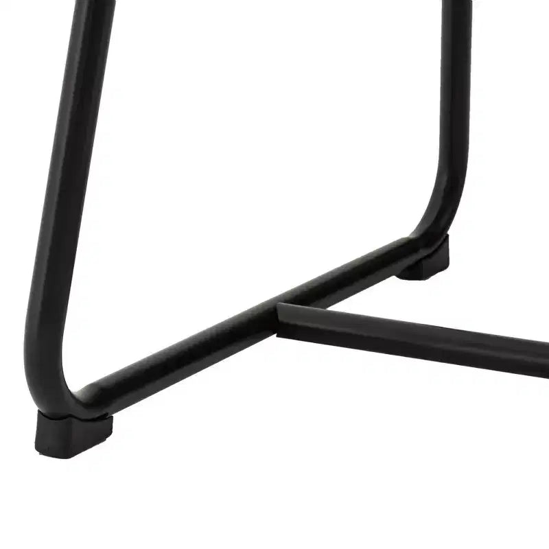 Set di 2 moderni sgabelli da bar in similpelle spessa con gambe in metallo placcato nero, altezza seduta 61 cm