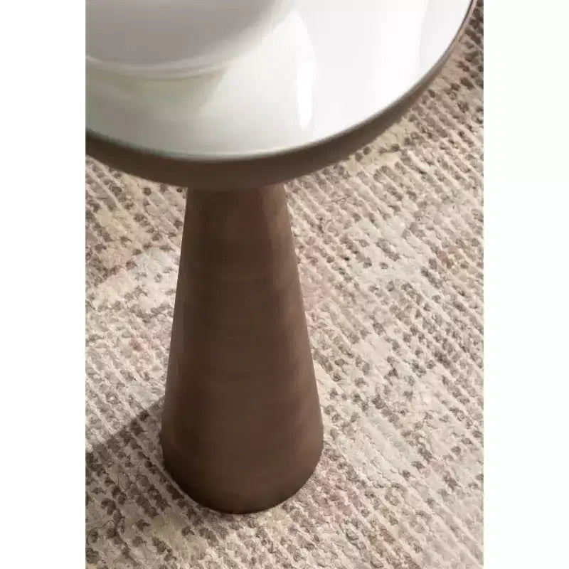 Tavolino d'appoggio rotondo a specchio