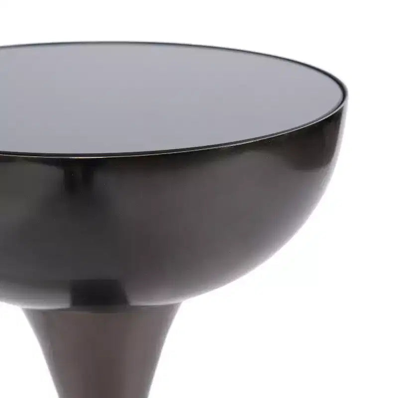 Tavolino d'appoggio rotondo a specchio