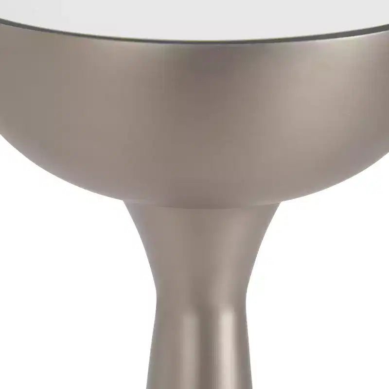 Tavolino d'appoggio rotondo a specchio
