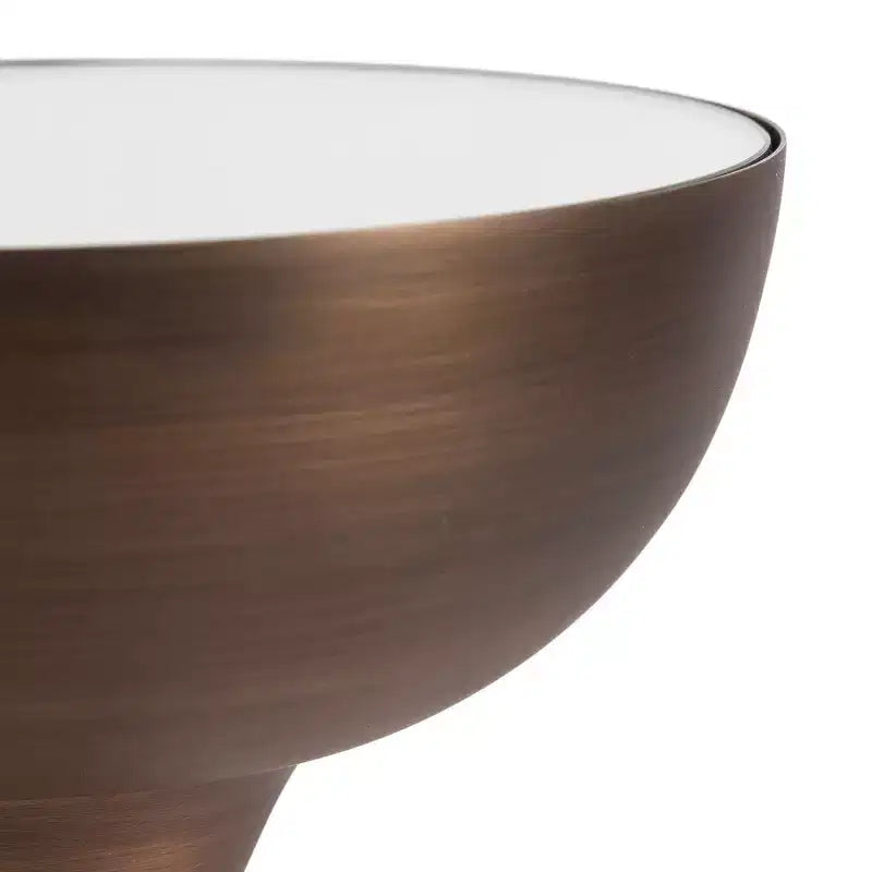 Tavolino d'appoggio rotondo a specchio