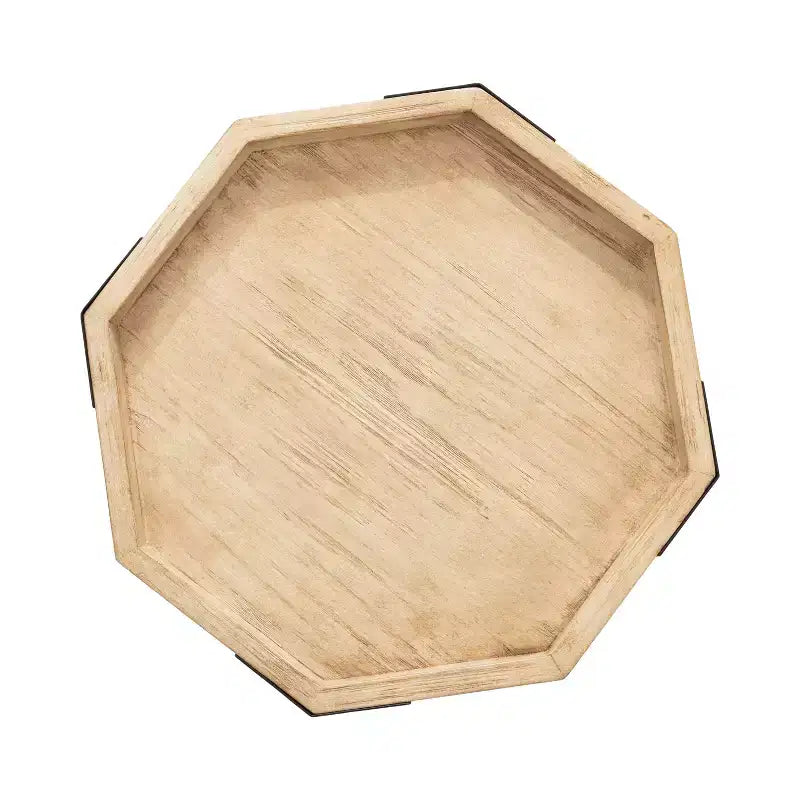 Tavolino ottagonale in legno, 15x15x24, marrone naturale