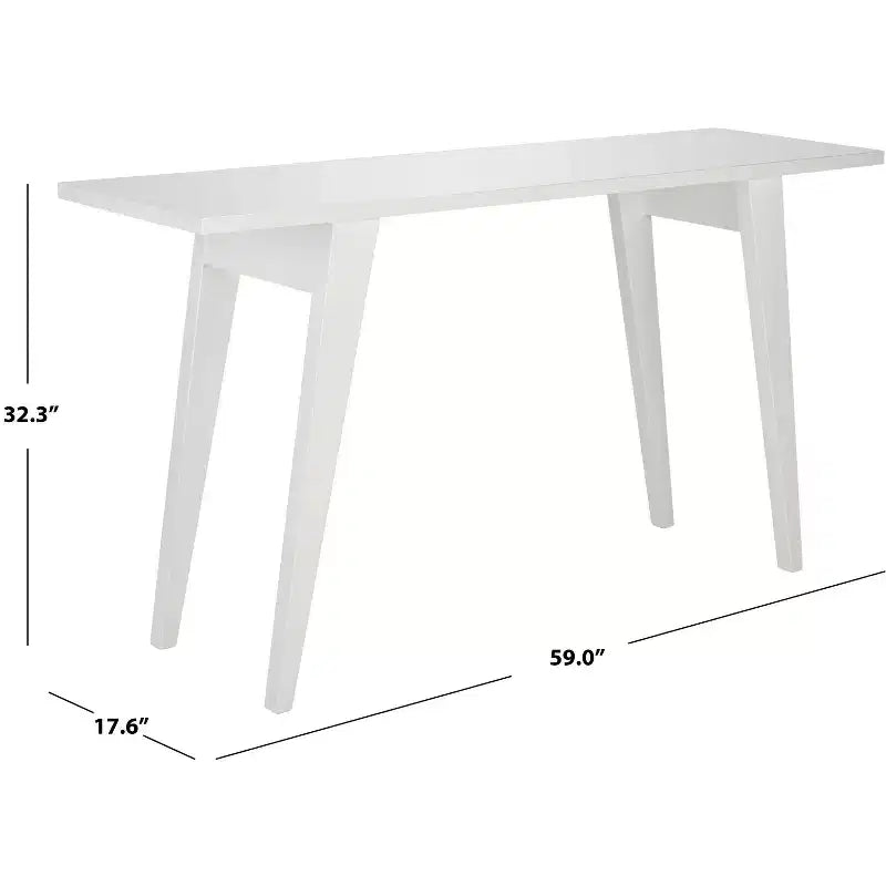 Tavolo Consolle con Finitura Venatura Rovere e Gambe a Compasso, 73,6 cm di Larghezza