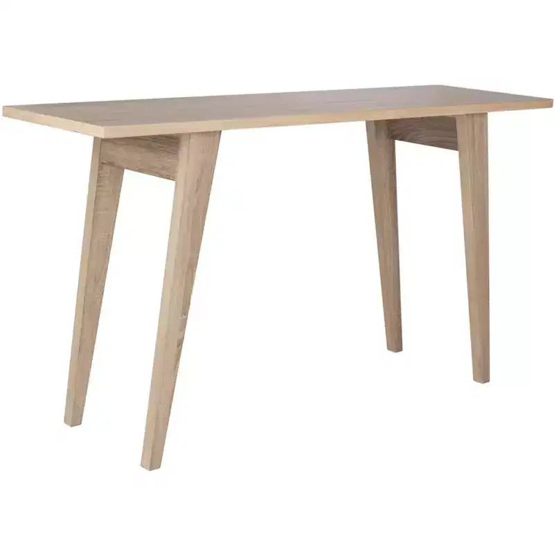 Tavolo Consolle con Finitura Venatura Rovere e Gambe a Compasso, 73,6 cm di Larghezza
