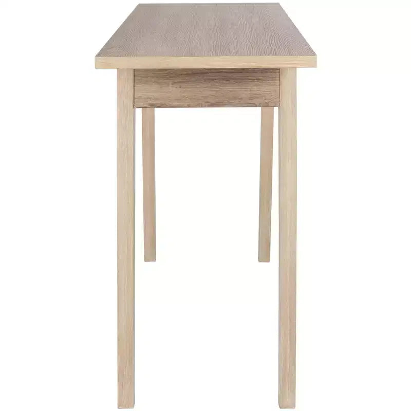 Tavolo Consolle con Finitura Venatura Rovere e Gambe a Compasso, 73,6 cm di Larghezza