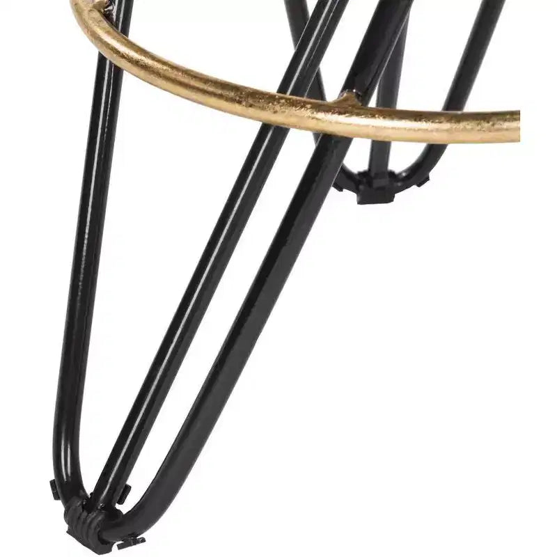 Sgabello da bancone in ferro con foglia d'oro, altezza seduta 61 cm, capacità 125 kg