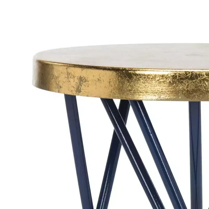 Sgabello da bancone in ferro con foglia d'oro, altezza seduta 61 cm, capacità 125 kg