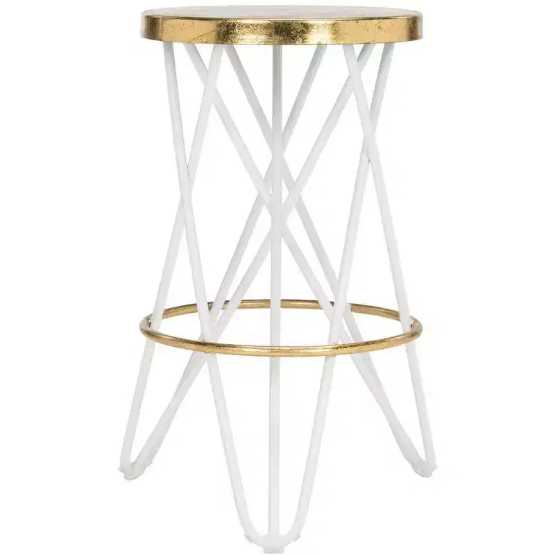 Sgabello da bancone in ferro con foglia d'oro, altezza seduta 61 cm, capacità 125 kg