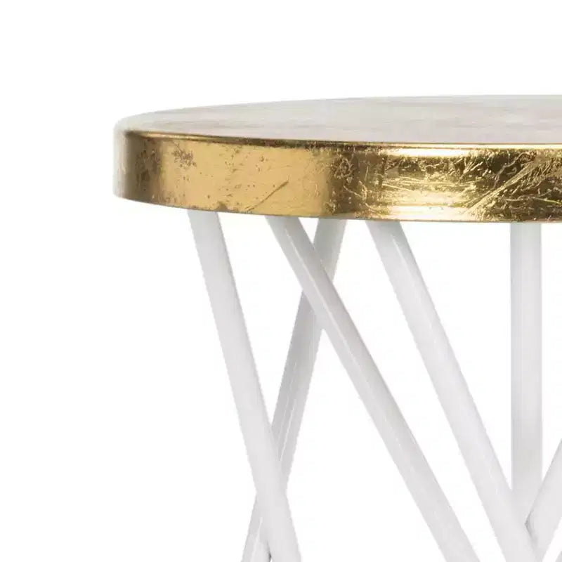 Sgabello da bancone in ferro con foglia d'oro, altezza seduta 61 cm, capacità 125 kg