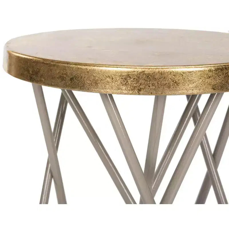 Sgabello da bancone in ferro con foglia d'oro, altezza seduta 61 cm, capacità 125 kg