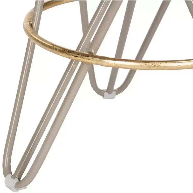 Sgabello da bancone in ferro con foglia d'oro, altezza seduta 61 cm, capacità 125 kg