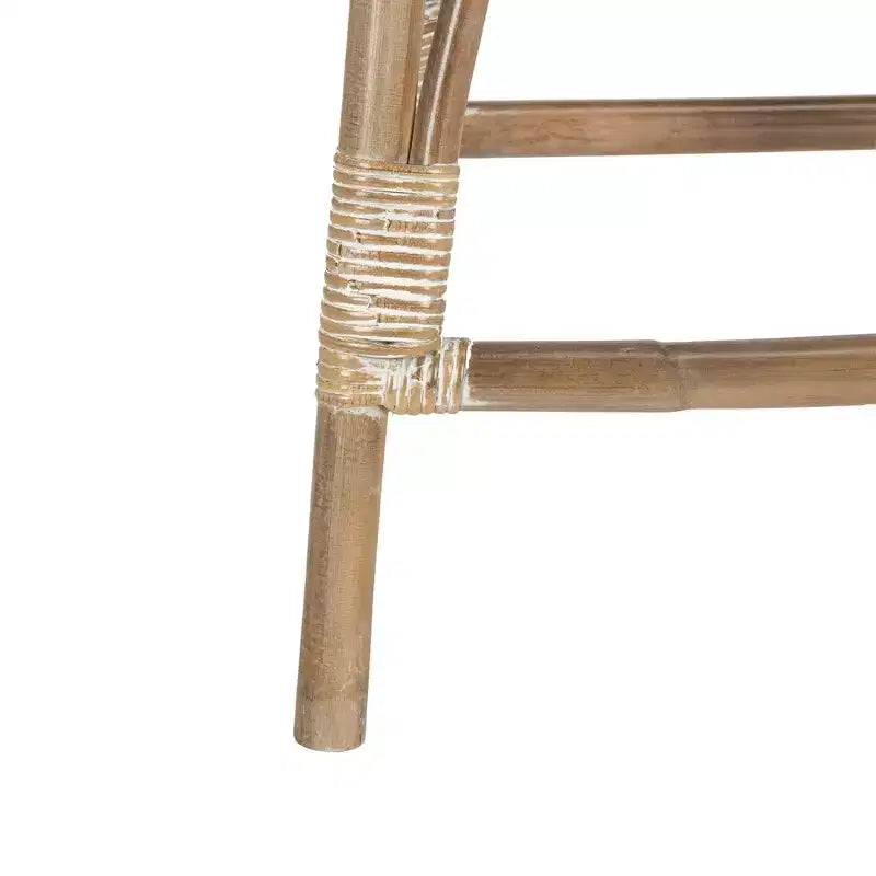Sgabello da bancone in rattan naturale con struttura in legno, altezza seduta 65 cm