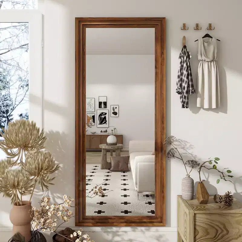 Specchio rettangolare a figura intera con cornice in MDF