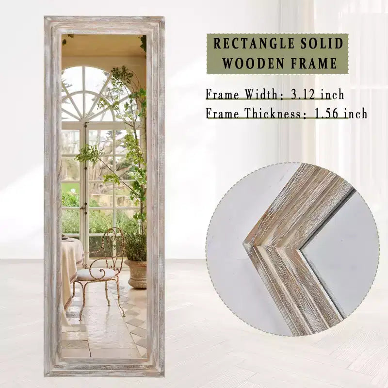 Specchio rettangolare a figura intera con cornice in MDF