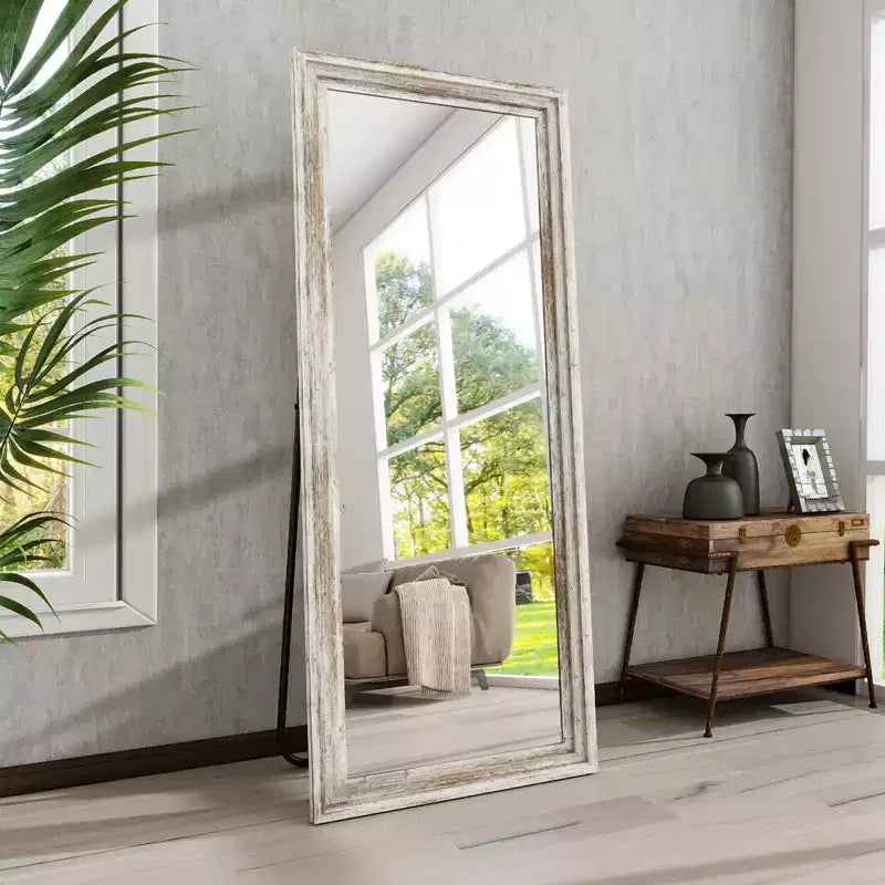 Specchio rettangolare a figura intera con cornice in MDF