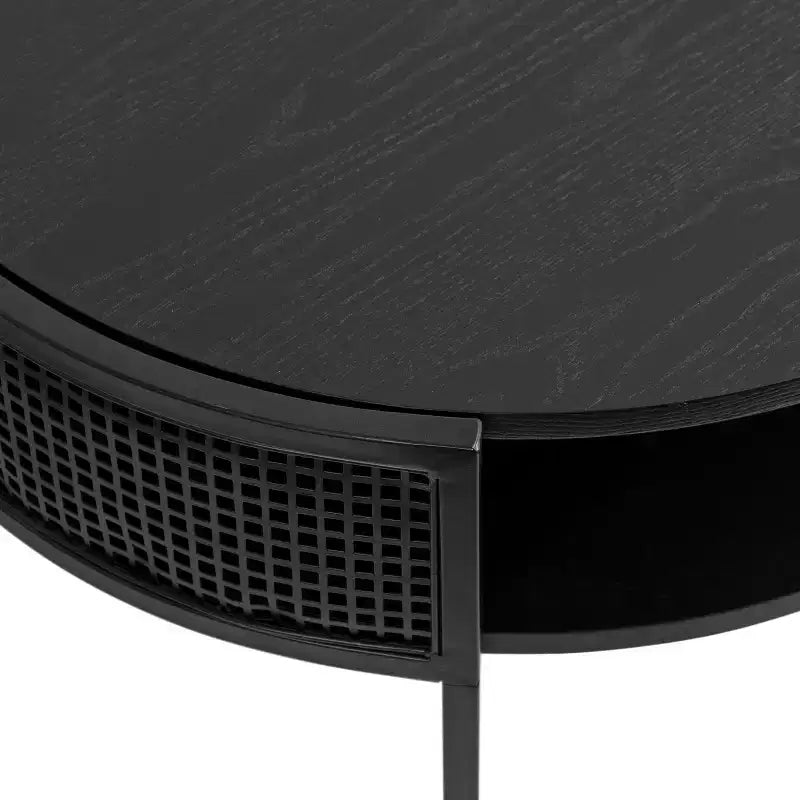 Tavolino rotondo con struttura in legno – 46A x 66L x 64P cm