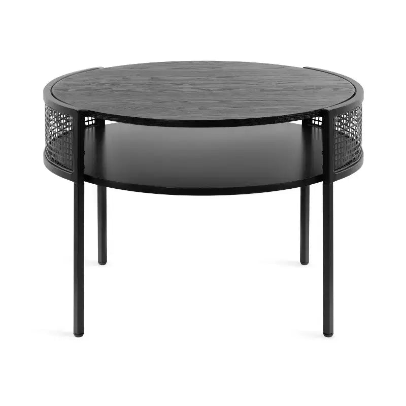 Tavolino rotondo con struttura in legno – 46A x 66L x 64P cm