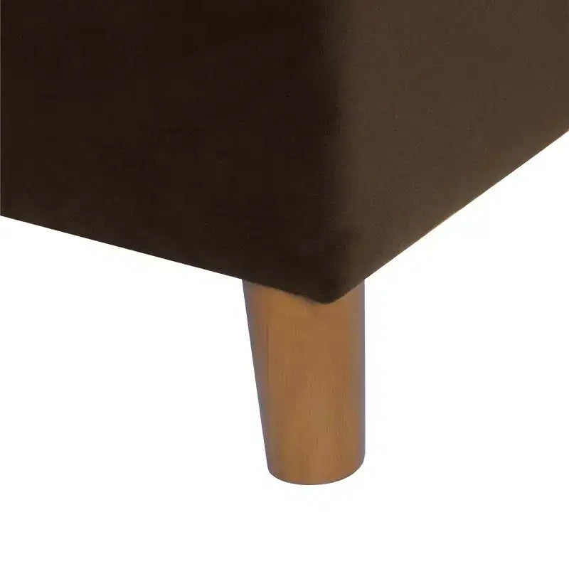 Pouf Contenitore da 24 Pollici con Rivestimento in Velluto, Gambe in Legno e Cerniere Ammortizzate, Capacità 113 kg