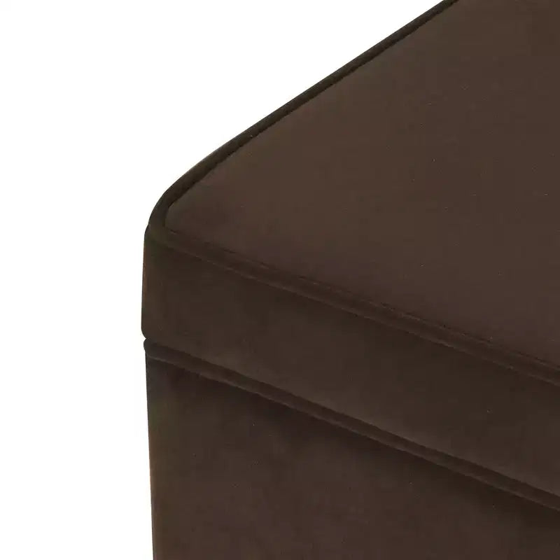 Pouf Contenitore da 24 Pollici con Rivestimento in Velluto, Gambe in Legno e Cerniere Ammortizzate, Capacità 113 kg