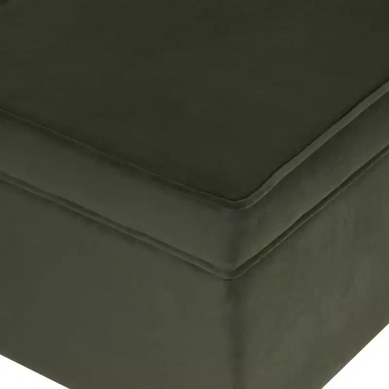 Pouf Contenitore da 24 Pollici con Rivestimento in Velluto, Gambe in Legno e Cerniere Ammortizzate, Capacità 113 kg