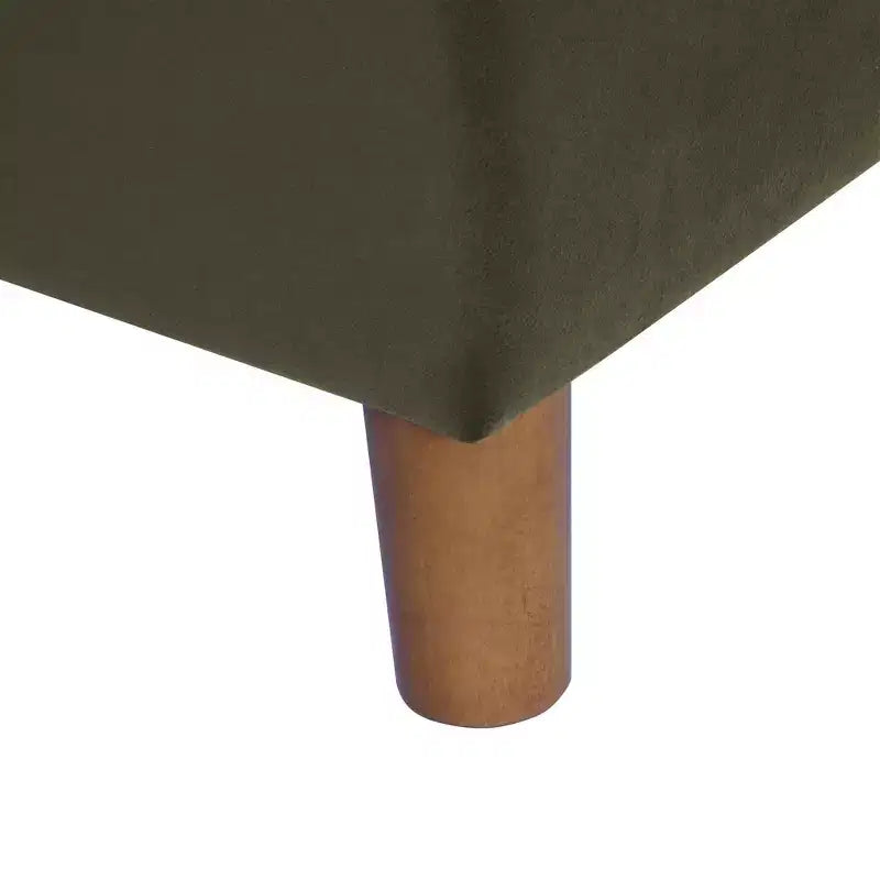 Pouf Contenitore da 24 Pollici con Rivestimento in Velluto, Gambe in Legno e Cerniere Ammortizzate, Capacità 113 kg